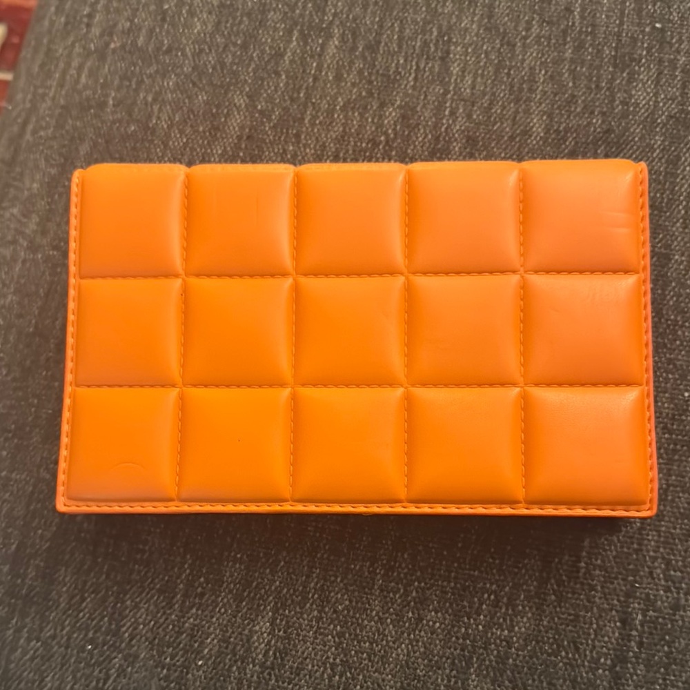 Orange Okpta Quilted purse with strap